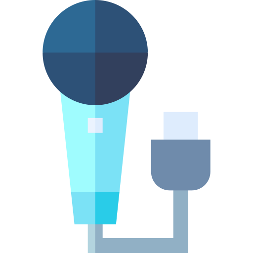 Illustration of a digital microphone with USB connector.