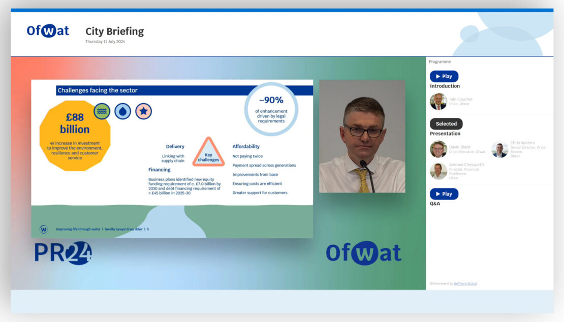 Ofwat City Briefing web page